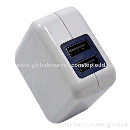 Dual USB Travel Charger for Apple's iPhone with 2.1Ah Output